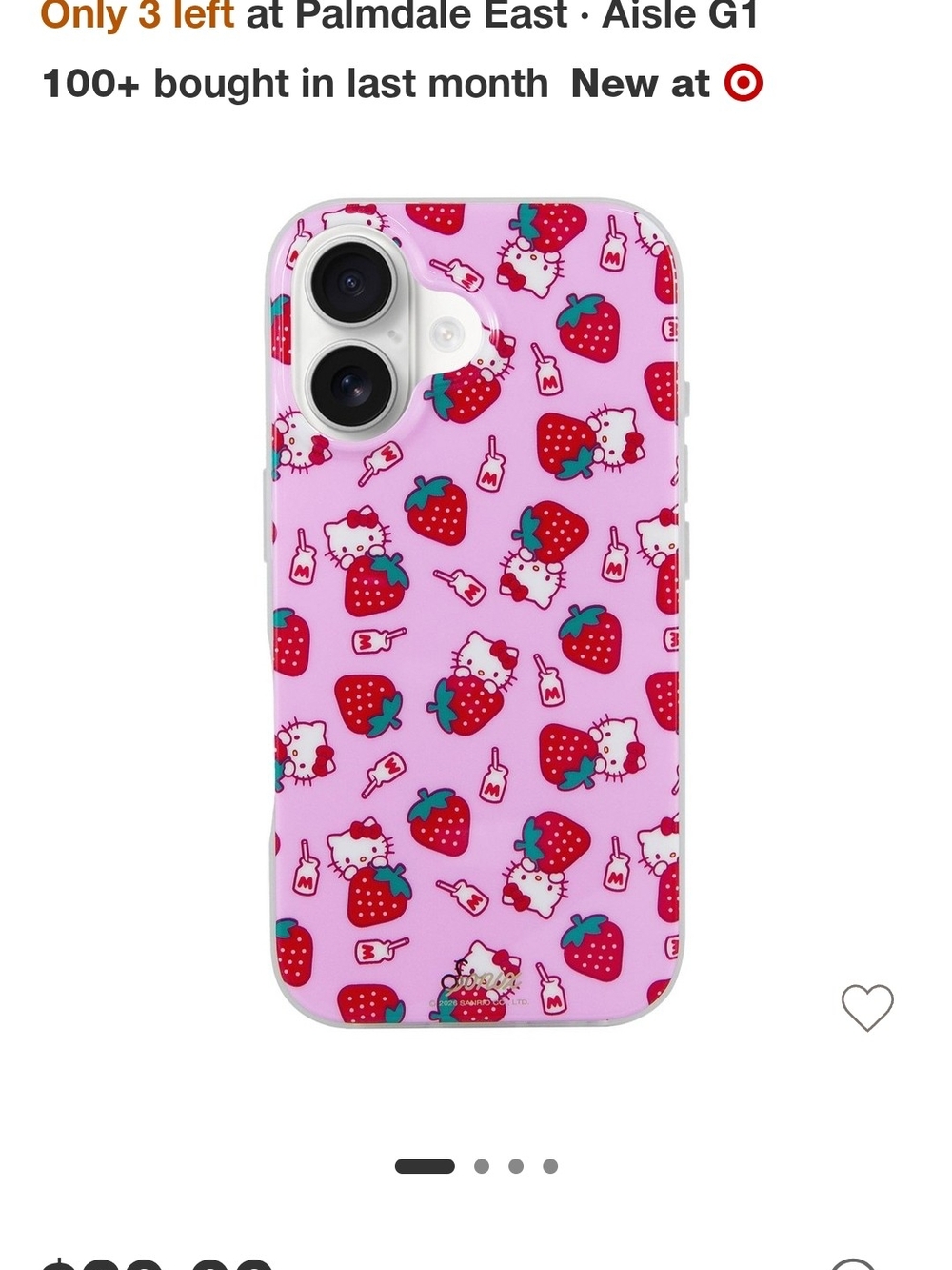 Hello Kitty Pink Strawberry Pattern Phone Case